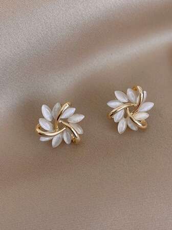 Flower Decor Stud Earrings Valentines,Mom,Mother,Mother's Day,Gift