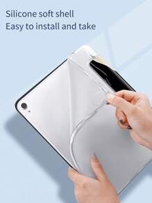 Funda de silicona gato & con patrón de mariposa compatible con iPad - Multicolor - Ver 2