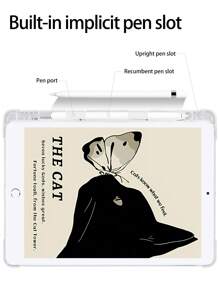 Funda de silicona gato & con patrón de mariposa compatible con iPad - Multicolor - Ver 3