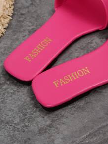 女士極簡單帶時尚夏天平底涼鞋 - 玫紅色 - 查看 5