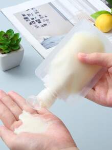 3入組包裝袋洗手液洗髮水化妝品瓶旅行乳液收納袋旅行便攜式收納袋，旅行分裝袋，可填充容器防漏，旅行裝 - 無色 - 查看 2
