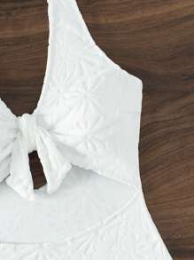 Maillot de bain une pièce avec découpe et nœud, pour l'été et les vacances à la plage