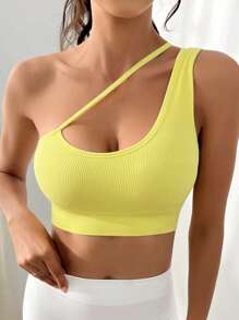 SHEIN Sport Studio Sujetador deportivo de un hombro crop