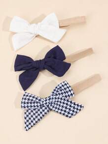 3pcs Houndstooth Print Baby Hair Band - Multicolor - View 3
