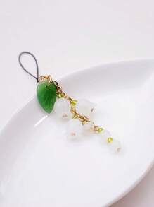 1pc Flower & Leaf Decor Phone Lanyard - Multicolor - View 1