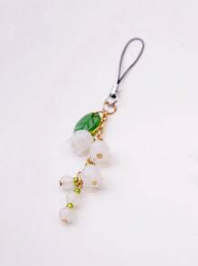 1pc Flower & Leaf Decor Phone Lanyard - Multicolor - View 2