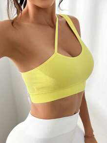 SHEIN Sport Studio Sujetador deportivo de un hombro crop
