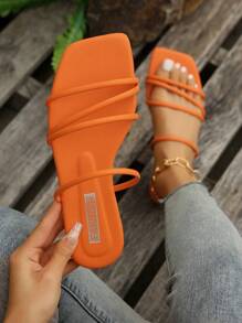 Women Minimalist Slide Sandals, Funky Summer Flat Sandals
