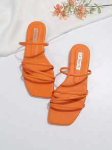 Women Minimalist Slide Sandals, Funky Summer Flat Sandals