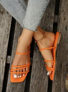 Women Minimalist Slide Sandals, Funky Summer Flat Sandals
