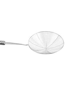 1pc Stainless Steel Strainer Oil Pot,Food Filter,Cookware Colander Fried Filter Kitchen Strainer,Mesh Strainer Ladle Skimmer Fry Spoon - Silver - View 4