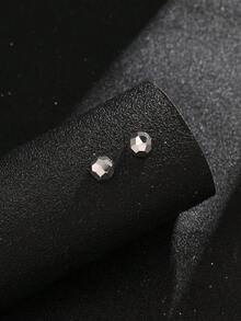 1對母親節/音樂節閃亮半圓形銀色耳針,多用途時尚女士飾品,節日禮物