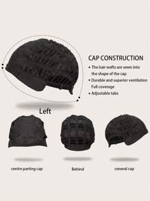 Tóc giả tổng hợp xoăn ngắn đơn giản thời trang hàng ngày giản dị - màu đen - Xem 7