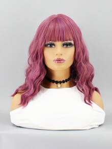 Tóc giả tổng hợp xoăn trung bình có tóc mái - Nhiều màu - Xem 1