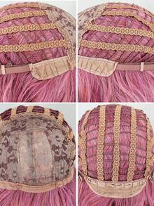 Tóc giả tổng hợp xoăn trung bình có tóc mái - Nhiều màu - Xem 6