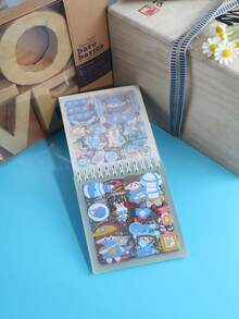 1pc Cartoon Bear & Figure Graphic Coil Book Diary - Multicolor - View 6