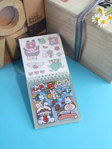 1pc Cartoon Bear & Figure Graphic Coil Book Diary - Multicolor - View 7