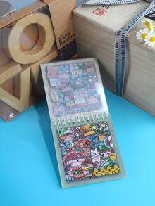 1pc Cartoon Bear & Figure Graphic Coil Book Diary - Multicolor - View 10