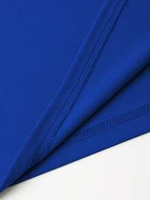 Aesthetic Post--Loose Men Letter Graphic Drop Shoulder T-Shirt - Blue - View 4