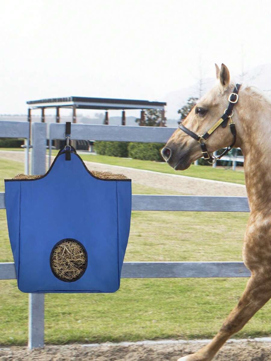 1pc Portable Horse Feeding Bag - Blue - View 1