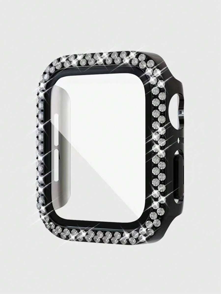 Vỏ trang trí Rhinestone tương thích với Apple Watch - màu đen - Xem 1