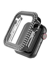 Vỏ trang trí Rhinestone tương thích với Apple Watch - màu đen - Xem 2