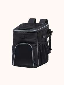 1 pieza Bolsa portadora para mascota liso portátil - Negro - Ver 2