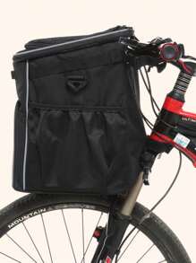 1 pieza Bolsa portadora para mascota liso portátil - Negro - Ver 5