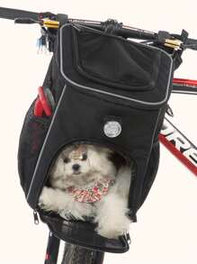 1 pieza Bolsa portadora para mascota liso portátil - Negro - Ver 6