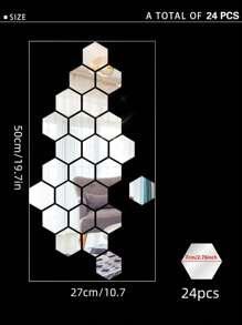 1 miếng dán tường gương hình học - Xám - Xem 6