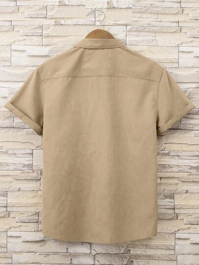 Homme Chemise unicolore à bouton (sans t-shirt)