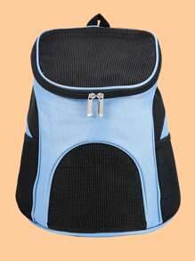 1pc Color Block Portable Pet Carrier Bag For Dog And Cat For Outdoor - Multicolor - View 1