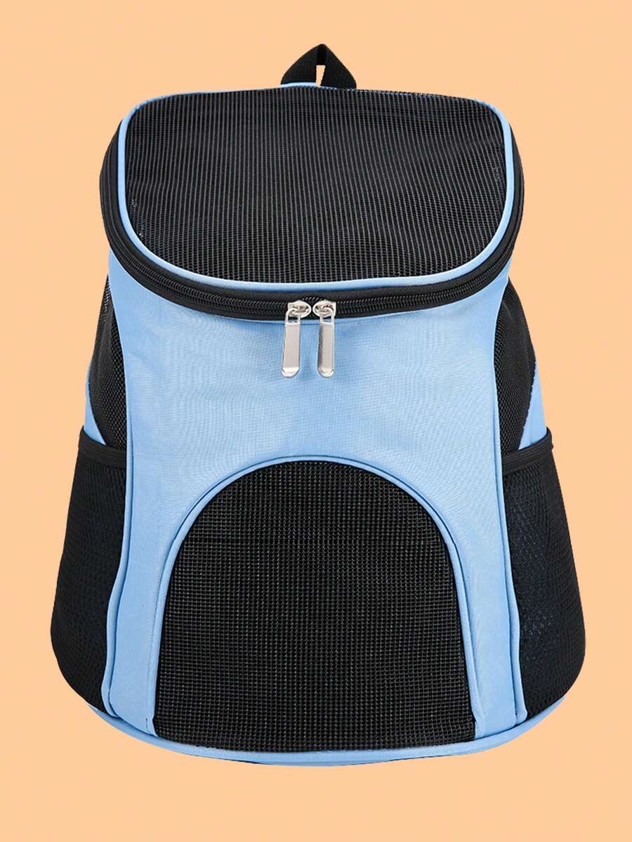 1pc Color Block Portable Pet Carrier Bag For Dog And Cat For Outdoor - Multicolor - View 1
