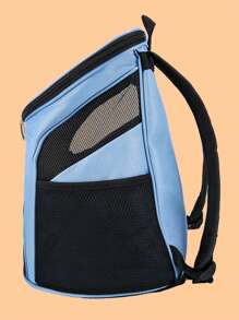 1pc Color Block Portable Pet Carrier Bag For Dog And Cat For Outdoor - Multicolor - View 3