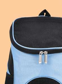 1pc Color Block Portable Pet Carrier Bag For Dog And Cat For Outdoor - Multicolor - View 4