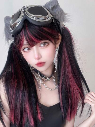 alicegarden Long Straight Synthetic Wig With Bangs