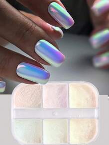 1 盒闪光美甲粉 DIY 指甲饰品 指甲宝石 美甲用品 - 彩色 - 查看 8