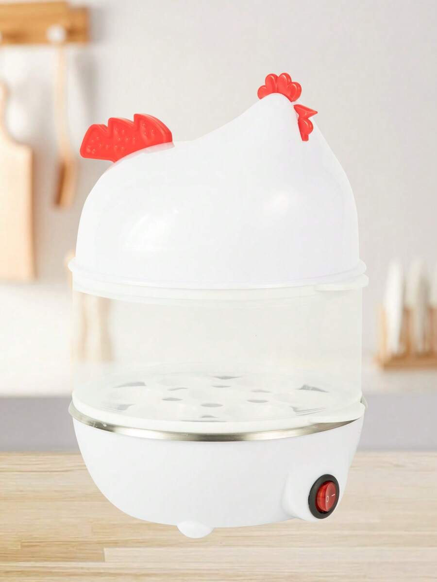 1pc Chicken Design Egg Boiler - White - View 1