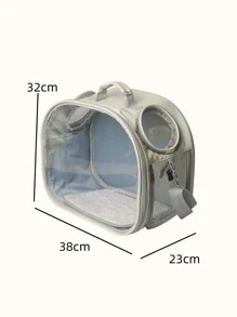 1pc Clear Portable Pet Carrier Bag - Beige - View 4