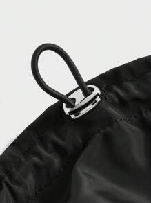 GENKIRA 素色褶邊抹胸上衣 - 黑色 - 查看 3