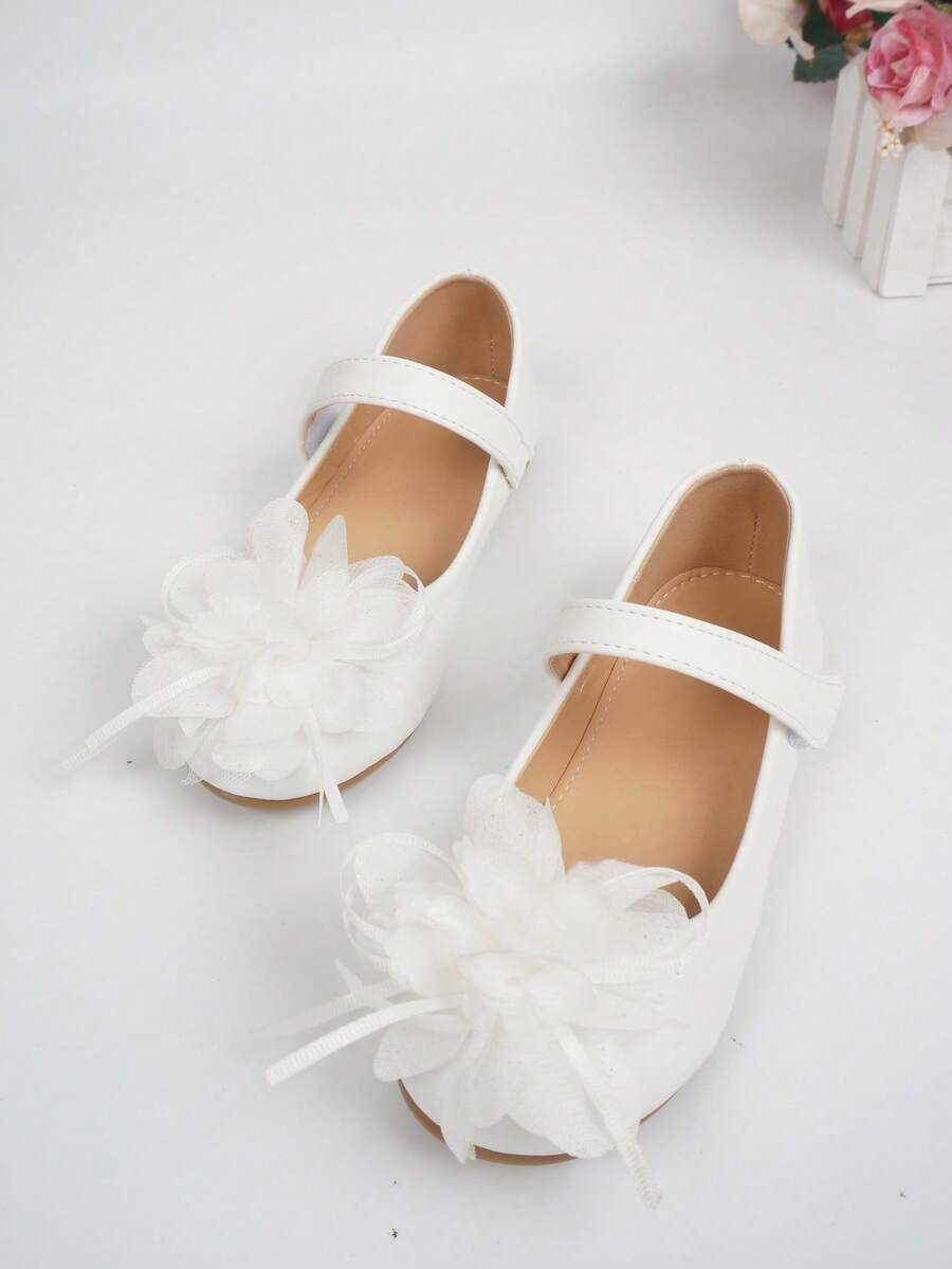 Chicas Zapatos mary jane con diseño de flor para exterior - Blanco - Ver 1