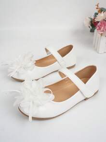 Chicas Zapatos mary jane con diseño de flor para exterior - Blanco - Ver 3