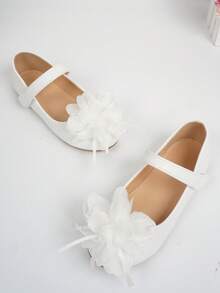 Chicas Zapatos mary jane con diseño de flor para exterior - Blanco - Ver 7