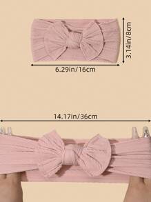 3pcs Baby Bow Decor Polyamide Broadside Hair Band For Daily Use - Multicolor - View 4