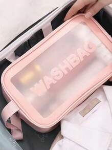 Phụ Nữ Túi Giặt Du Lịch Nữ Trong Suốt Trang Điểm Túi Bảo Quản Mỹ Phẩm Tổ Chức Làm Đẹp Ốp Lưng Hành Trình Tinh - Hồng - Xem 4