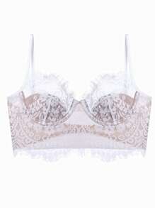Sujetador con encaje floral con aro - Blanco - Ver 6