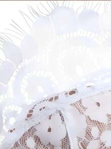 Sujetador con encaje floral con aro - Blanco - Ver 7