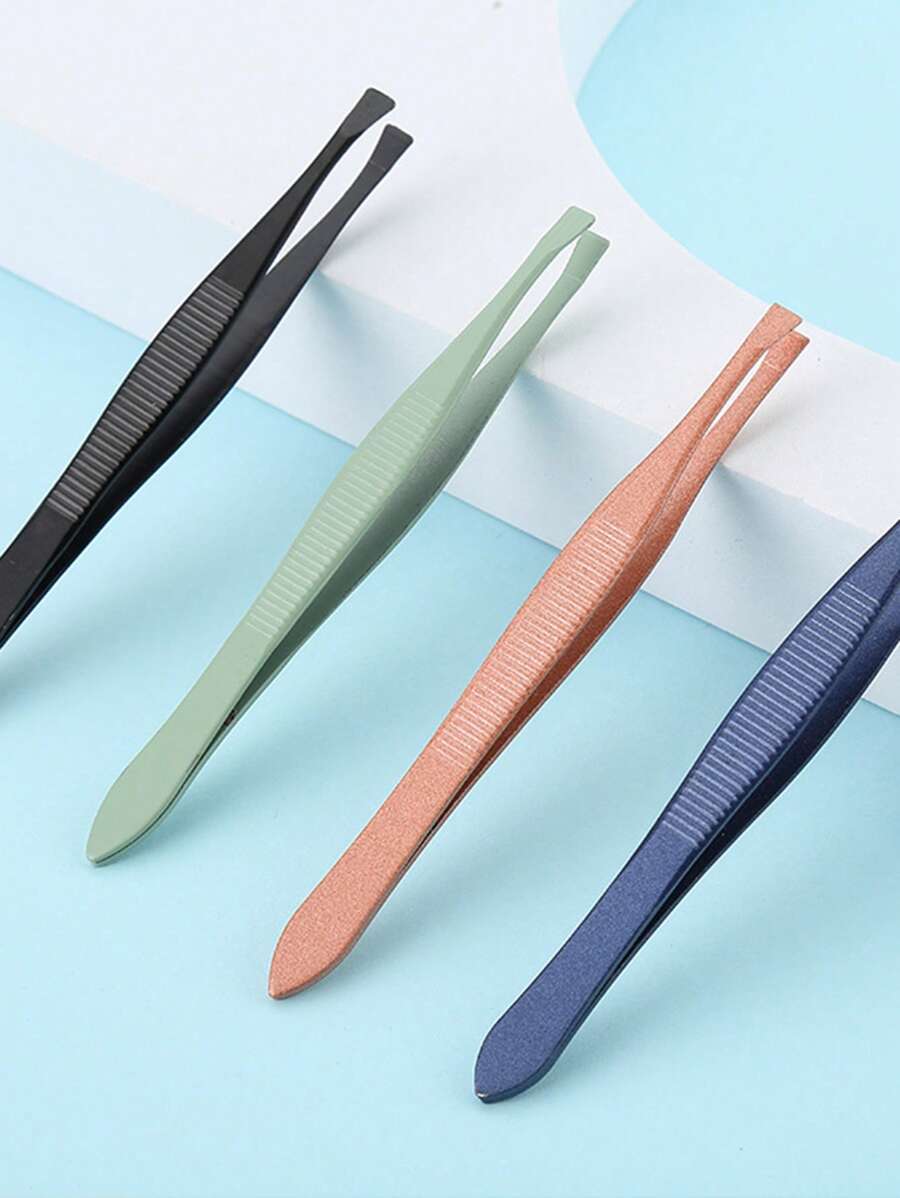 4 chiếc nhíp nhổ lông mày bằng thép không gỉ - Màu vàng - Xem 1