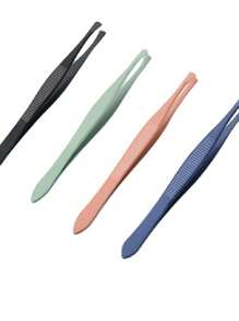 4 chiếc nhíp nhổ lông mày bằng thép không gỉ - Màu vàng - Xem 5