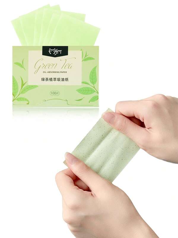 100 sheets Portable extract natural doublesided oil blotting paper for